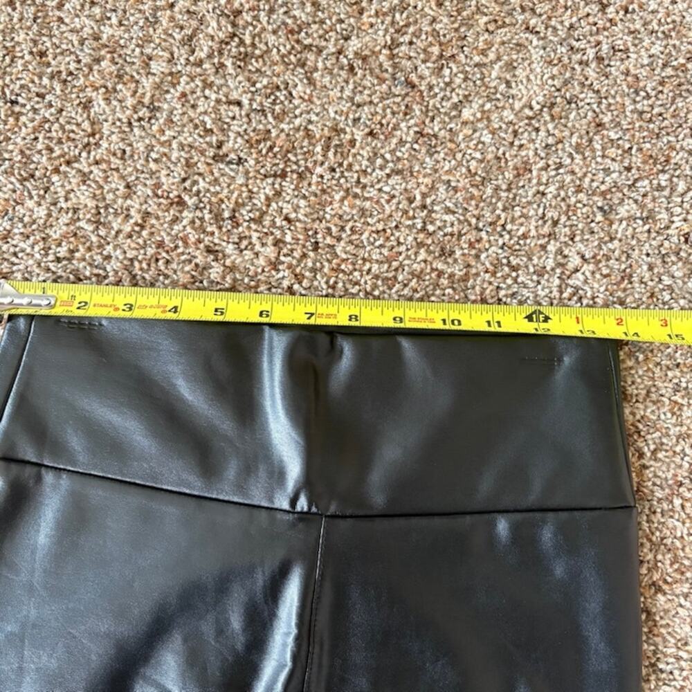 Unbranded Black Faux Leather High Waist Straight Leg Leggings sz Medium - Picture 5 of 7